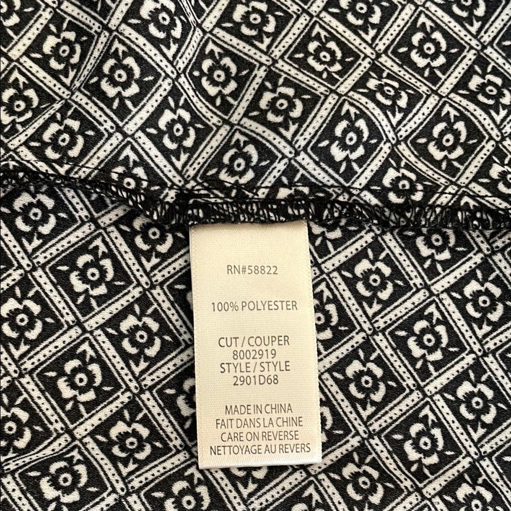 NWT Max Studio Women’s Black Floral Button-Front Midi Shirt Dress with Tie Waist - Picture 9 of 9